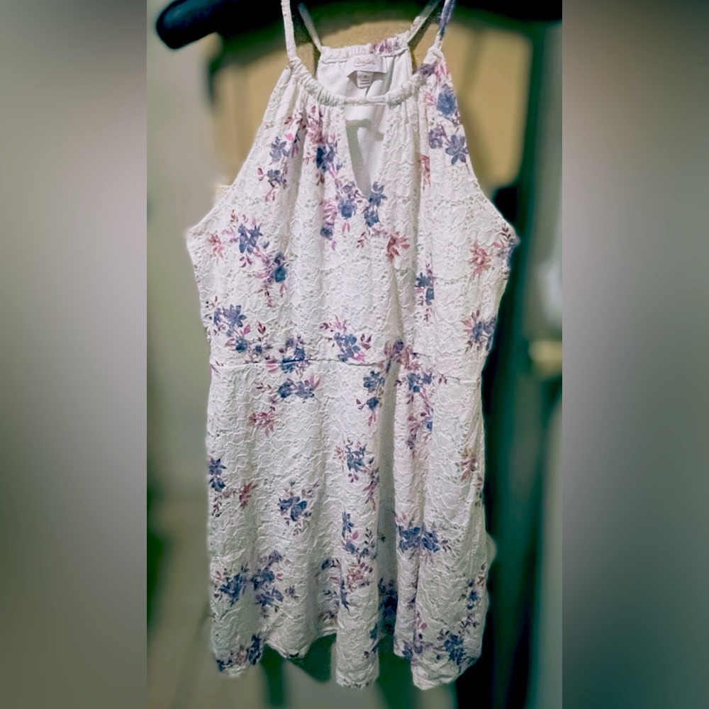 Candies Floral Lace Halter Dress